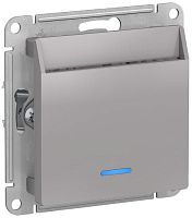 Выключатель карточный с подсветкой без рамки Systeme Electric AtlasDesign 1-кл. алюминий картинка